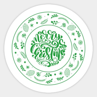 Merry Christmas Green Sticker